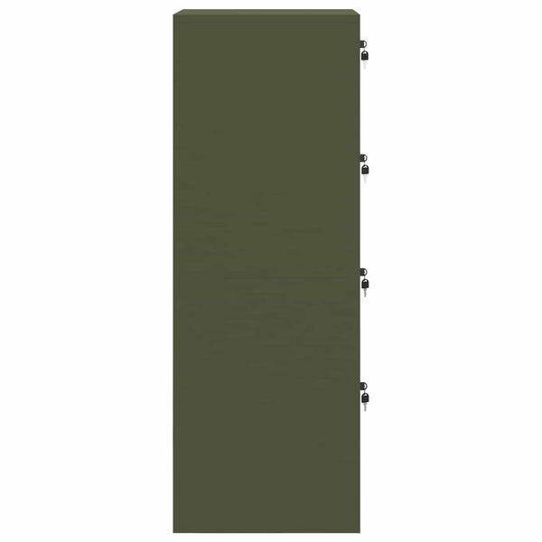 Aktenschrank Olive Grün mit Schubladen, 2er-Set
