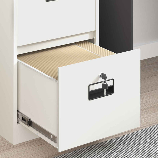 Aktenschrank, 2er Set, Weiß, Stahl