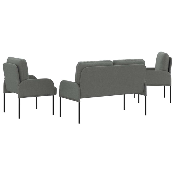 Dunkelgraues 3-teiliges Sofa-Set