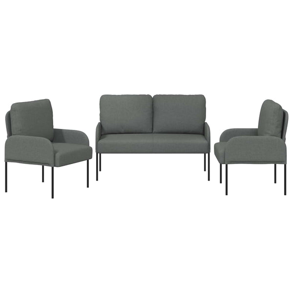 Dunkelgraues 3-teiliges Sofa-Set