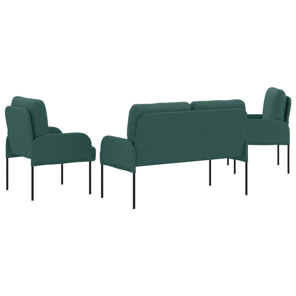 3-teilige Sofagarnitur Dunkelgrün