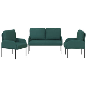 3-teilige Sofagarnitur Dunkelgrün