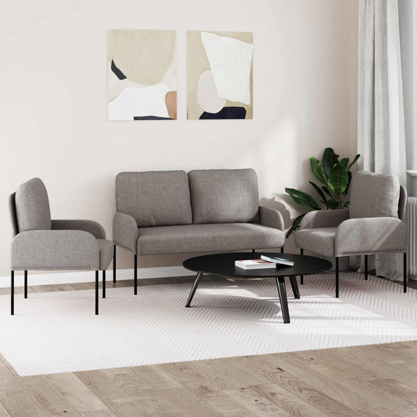 3-teilige Sofagarnitur Taupe