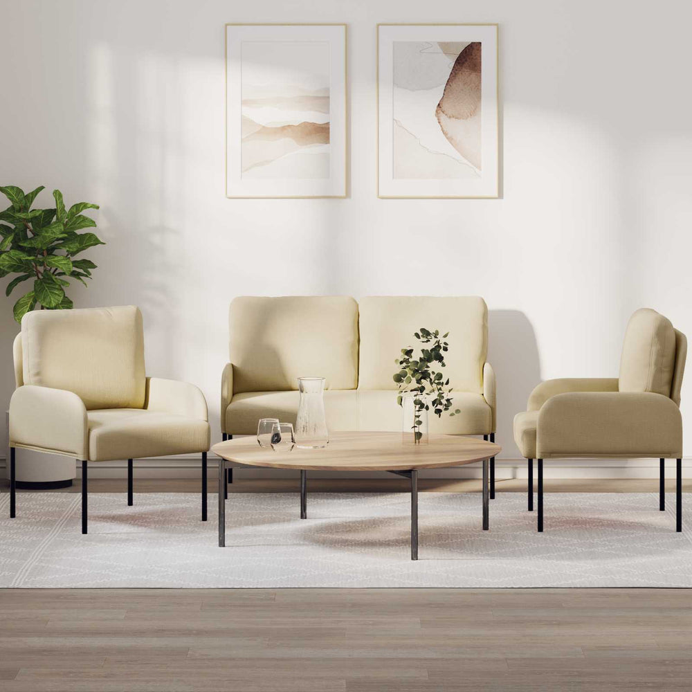 3-teiliges Creme Sofa Set