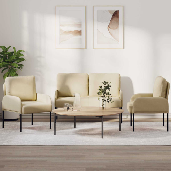 3-teiliges Creme Sofa Set