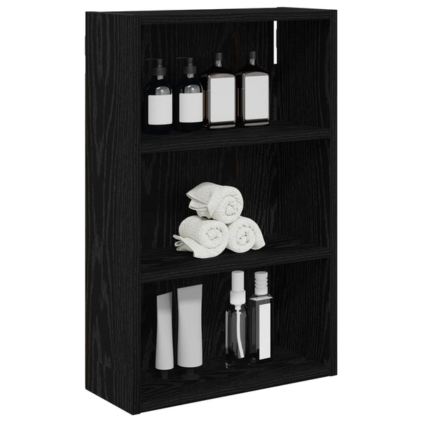 vidaXL Bathroom Wall Cabinet Black Oak 40 x 16 x 62.5 cm