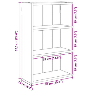 vidaXL Wall-Mounted Bathroom Cabinet with Shelf Sonoma Oak 40 x 16 x 62.5 cm