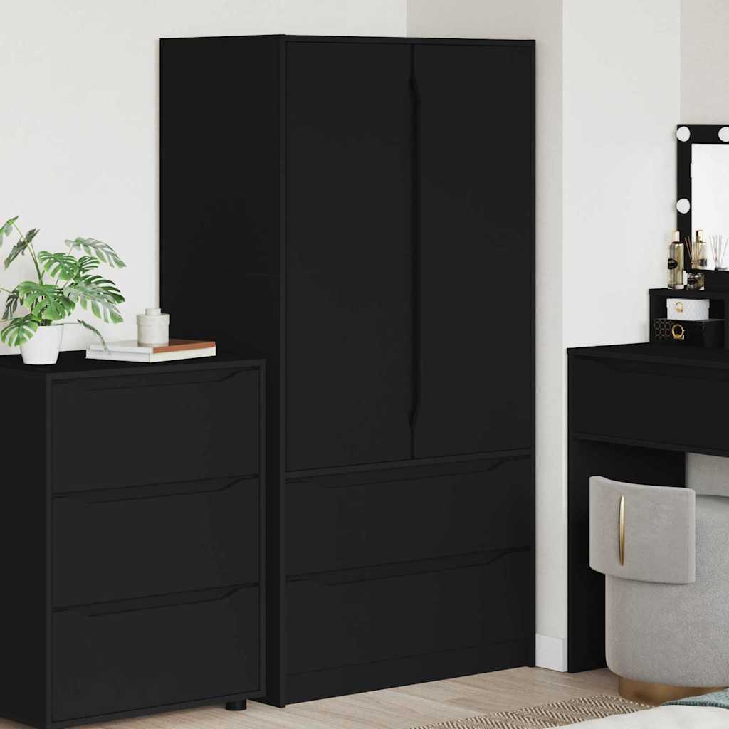 Schwarzer Kleiderschrank mit Tür