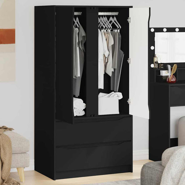 Schwarzer Kleiderschrank mit Tür
