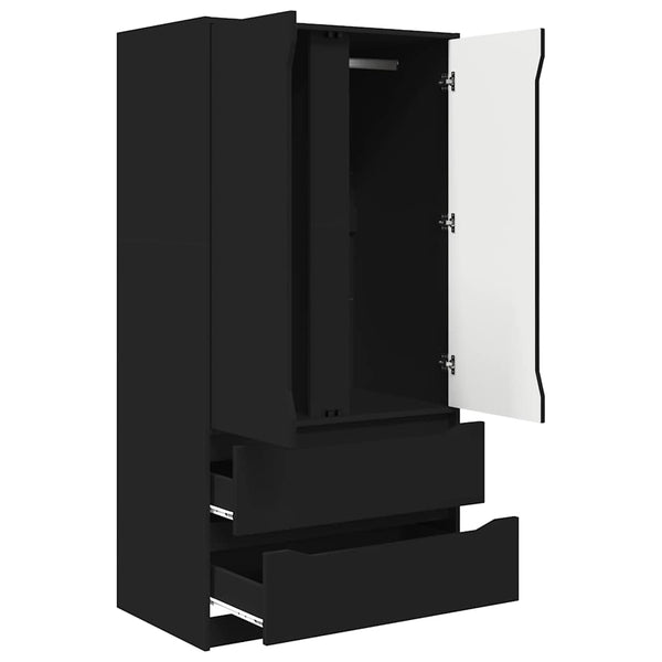 Schwarzer Kleiderschrank mit Tür