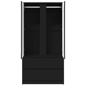 Schwarzer Kleiderschrank mit Tür