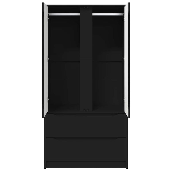 Schwarzer Kleiderschrank mit Tür