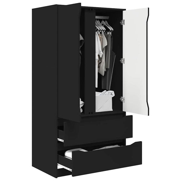 Schwarzer Kleiderschrank mit Tür