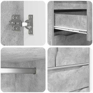 Kleiderschrank Betongrau 79,5x49x156cm