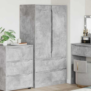 Kleiderschrank Betongrau 79,5x49x156cm