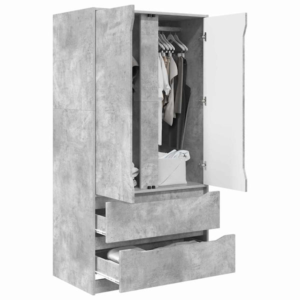Kleiderschrank Betongrau 79,5x49x156cm
