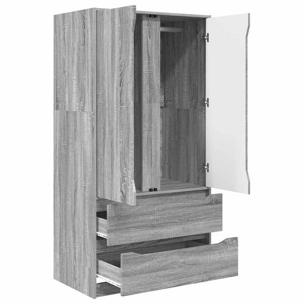 Grauer Kleiderschrank Sonoma, 79,5 cm