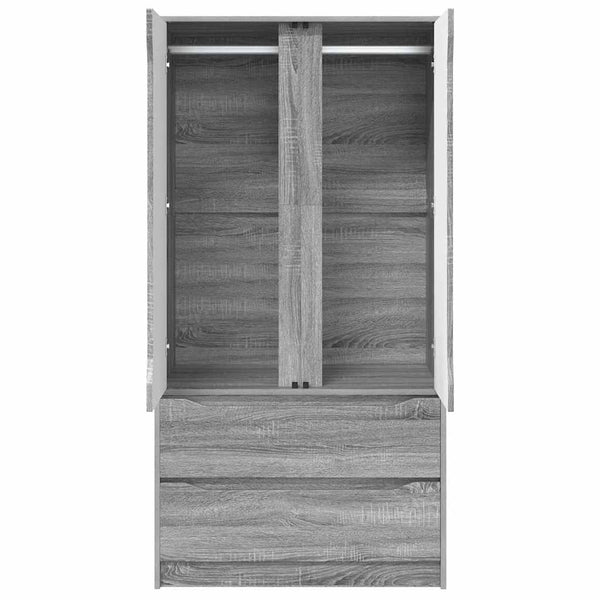 Grauer Kleiderschrank Sonoma, 79,5 cm