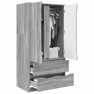 Grauer Kleiderschrank Sonoma, 79,5 cm