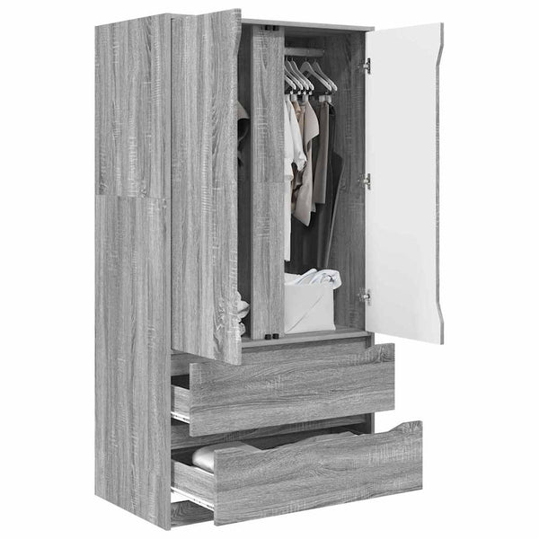 Grauer Kleiderschrank Sonoma, 79,5 cm