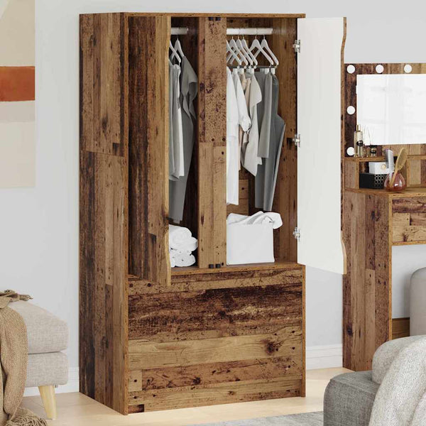 Kleiderschrank Altholz 79,5x49x156 cm