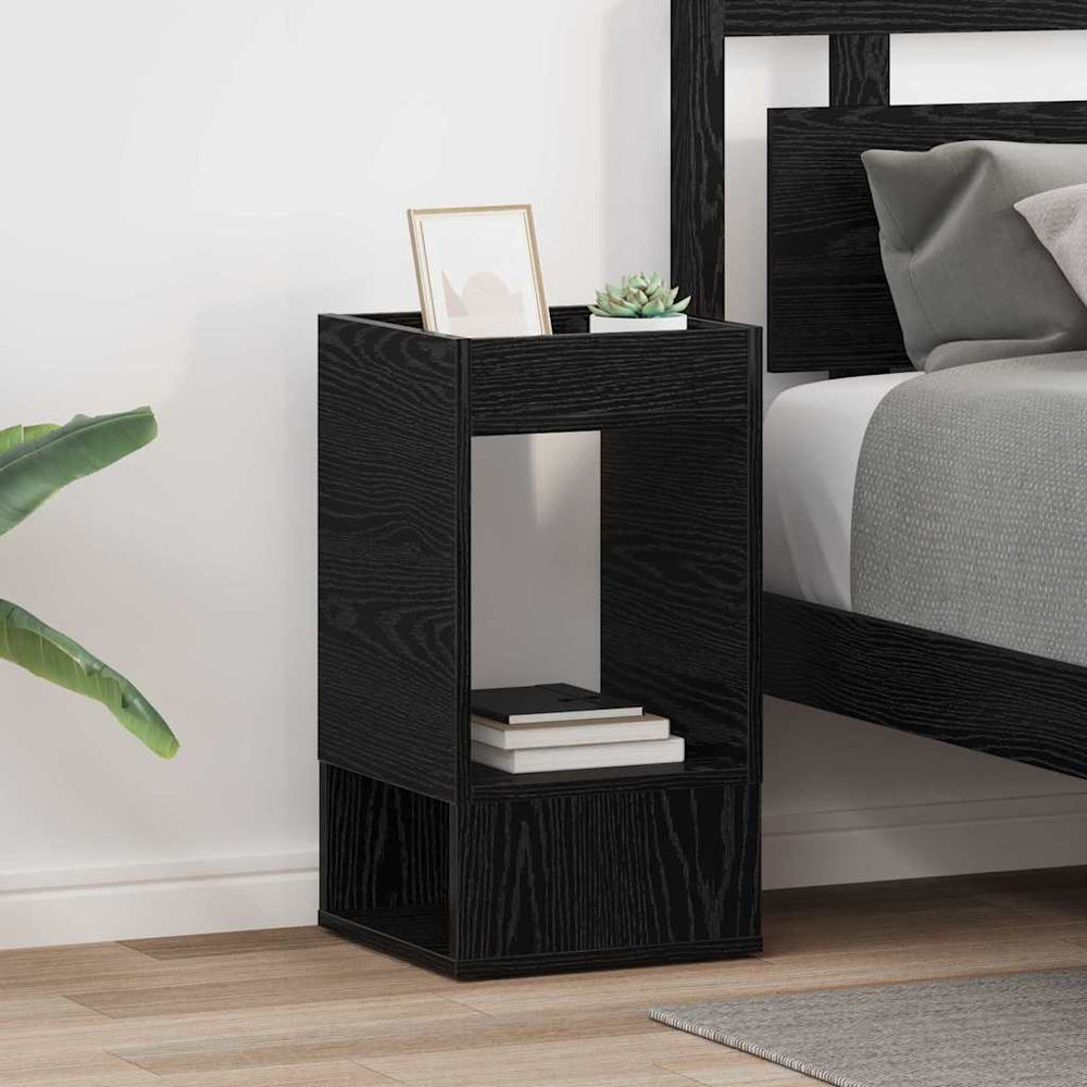 vidaXL Side Table 2 pcs Black Oak Look 30 x 30 x 56 cm