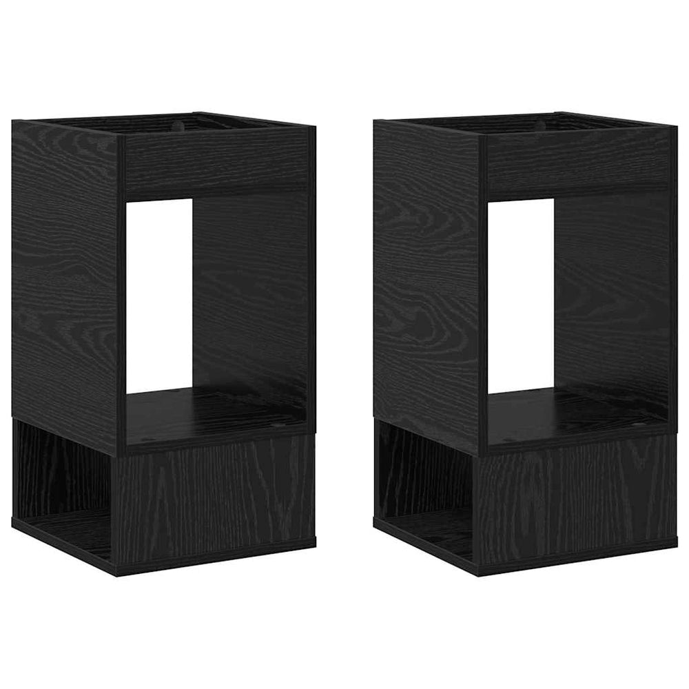 vidaXL Side Table 2 pcs Black Oak Look 30 x 30 x 56 cm