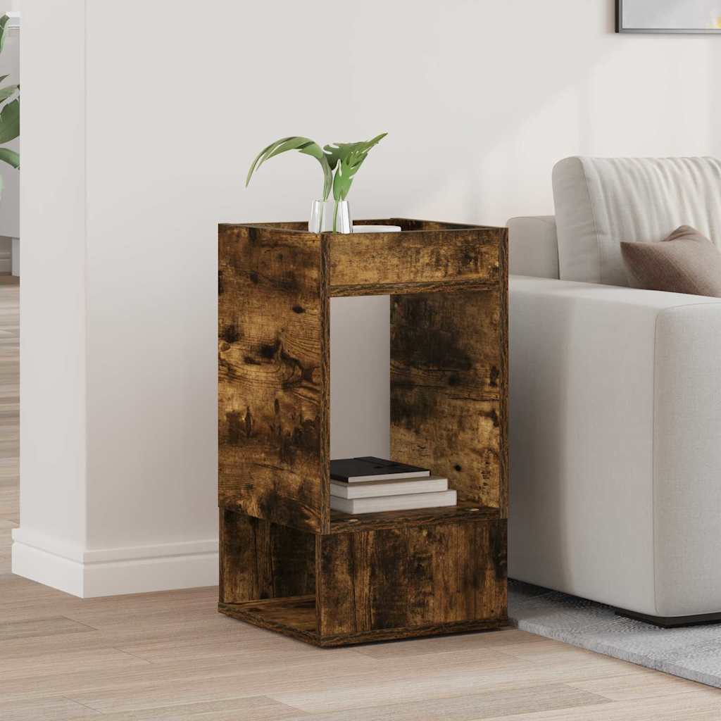 vidaXL Side Table Smoked Oak 30 x 30 x 56 cm Engineered Wood