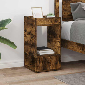 vidaXL Side Table Smoked Oak 30 x 30 x 56 cm Engineered Wood