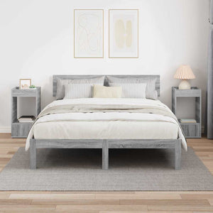 vidaXL Side Table 2 pcs Sonoma Grey 30 x 30 x 56 cm Engineered Wood