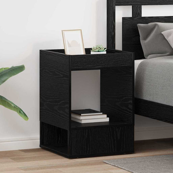 vidaXL Side Table 2 pcs Black Oak Look 40 x 40 x 56 cm