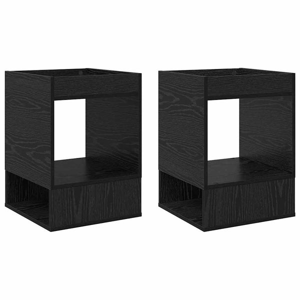 vidaXL Side Table 2 pcs Black Oak Look 40 x 40 x 56 cm
