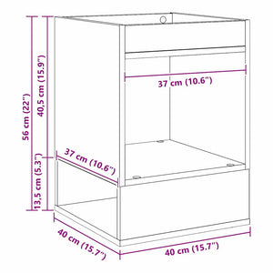 vidaXL Side Table 2 pcs Black Oak Look 40 x 40 x 56 cm