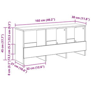 vidaXL Magazine Rack Sonoma Oak 102 x 30 x 45 cm