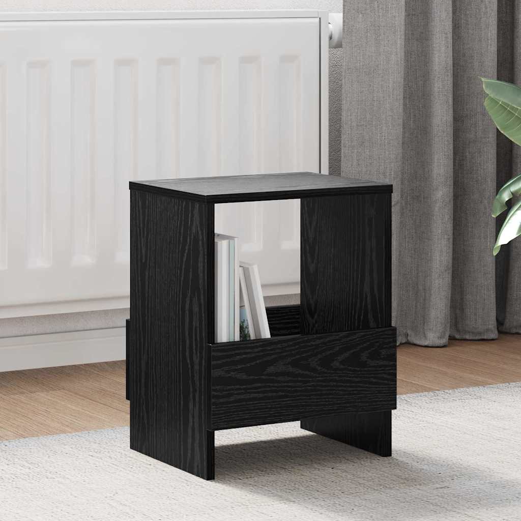 vidaXL Magazine Rack 2 pcs Black Oak Look 35 x 30 x 45 cm