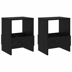 vidaXL Magazine Rack 2 pcs Black Oak Look 35 x 30 x 45 cm
