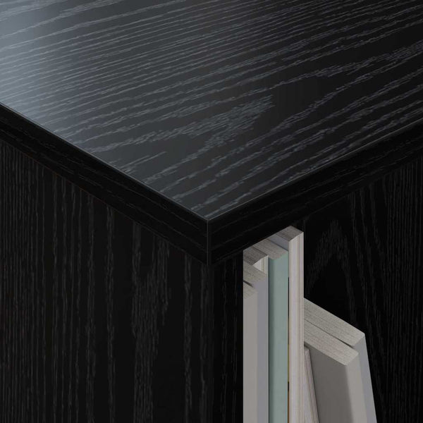 vidaXL Magazine Rack Black Oak Look 68.5 x 30 x 45 cm