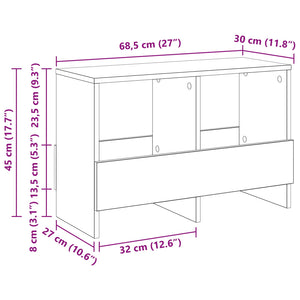 vidaXL Magazine Rack Artisan Oak 68.5 x 30 x 45 cm