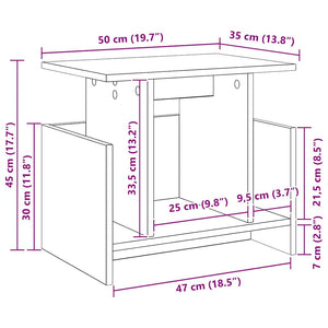 vidaXL TV Stand Artisan Oak 50x35x45 cm Engineered Wood