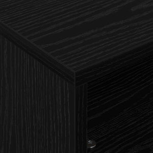vidaXL Side Table with Wheels Black Oak Look 50.5 x 50 x 30 cm