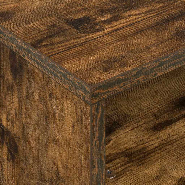 vidaXL Side Table with Wheels Smoked Oak 50.5x50x30 cm