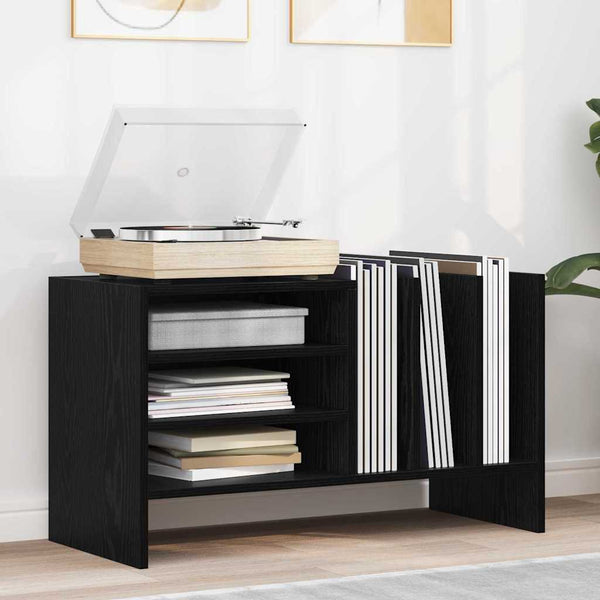 vidaXL Vinyl Record Cabinet Black Oak Look 78.5 x 35 x 45 cm