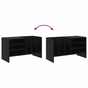 vidaXL Vinyl Record Cabinet Black Oak Look 78.5 x 35 x 45 cm