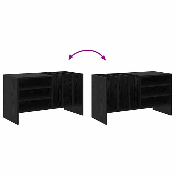 vidaXL Vinyl Record Cabinet Black Oak Look 78.5 x 35 x 45 cm