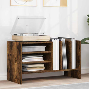 vidaXL Vinyl Record Cabinet Smoked Oak 78.5 x 35 x 45 cm
