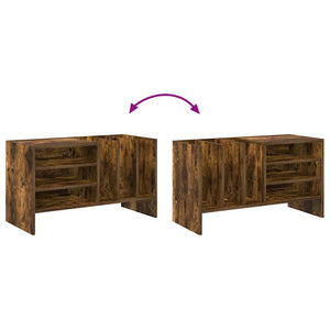 vidaXL Vinyl Record Cabinet Smoked Oak 78.5 x 35 x 45 cm