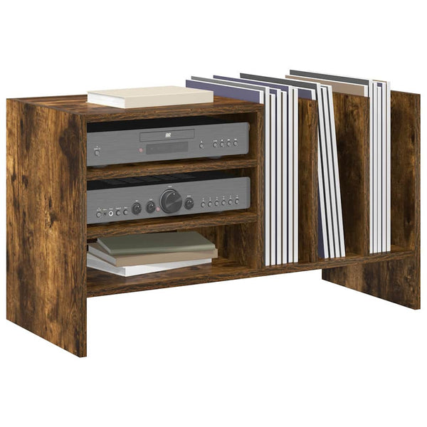 vidaXL Vinyl Record Cabinet Smoked Oak 78.5 x 35 x 45 cm