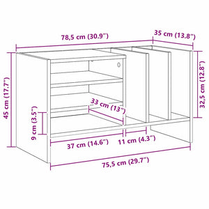 vidaXL Vinyl Record Cabinet with Shelf Artisan Oak 78.5 x 35 x 45 cm