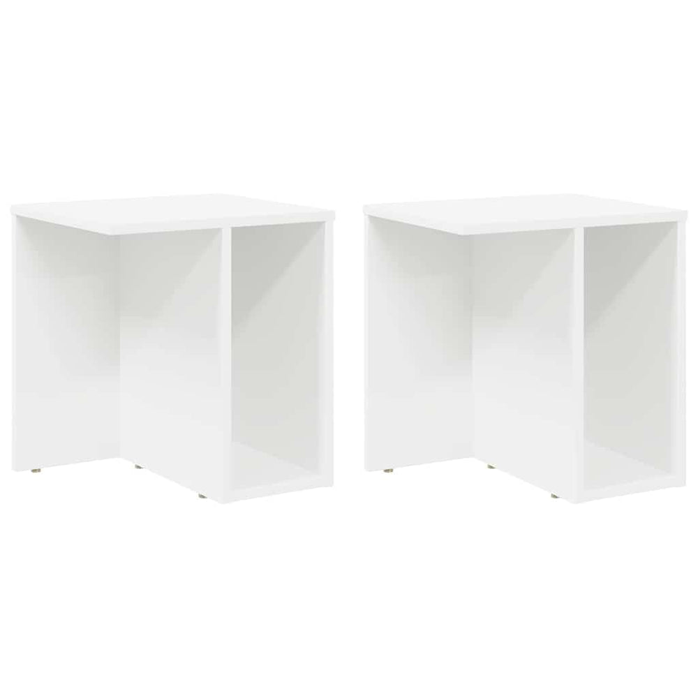 vidaXL Side Table 2 pcs White 37 x 32 x 40 cm Engineered Wood