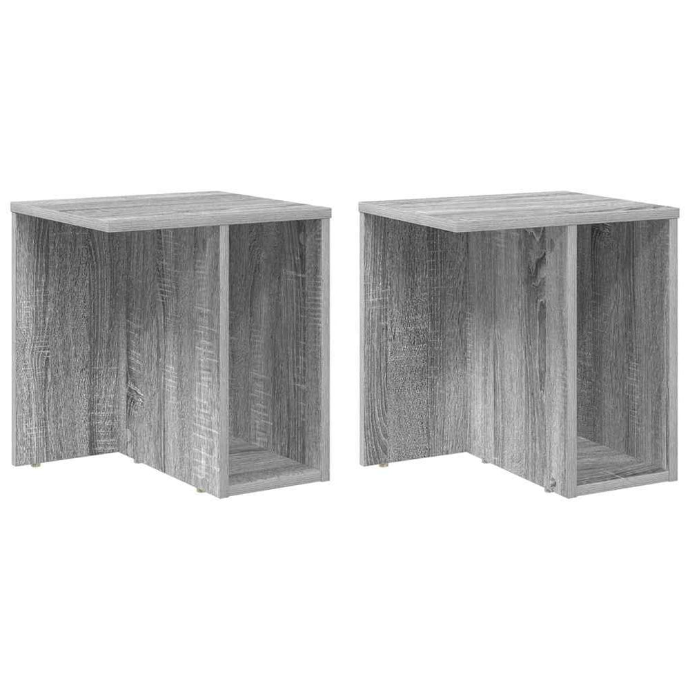 vidaXL Side Table 2 pcs Sonoma Grey 37 x 32 x 40 cm Engineered Wood
